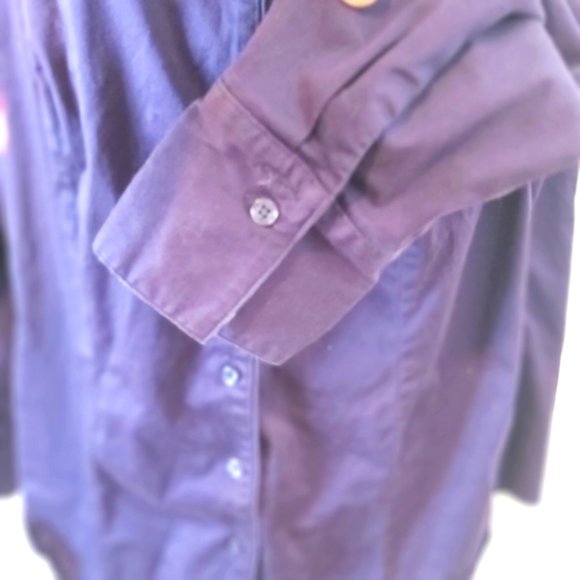 LANE BRYANT | Women's Button Down Animal Print Collar Shirt Purple Size 14 - Picture 6 of 9